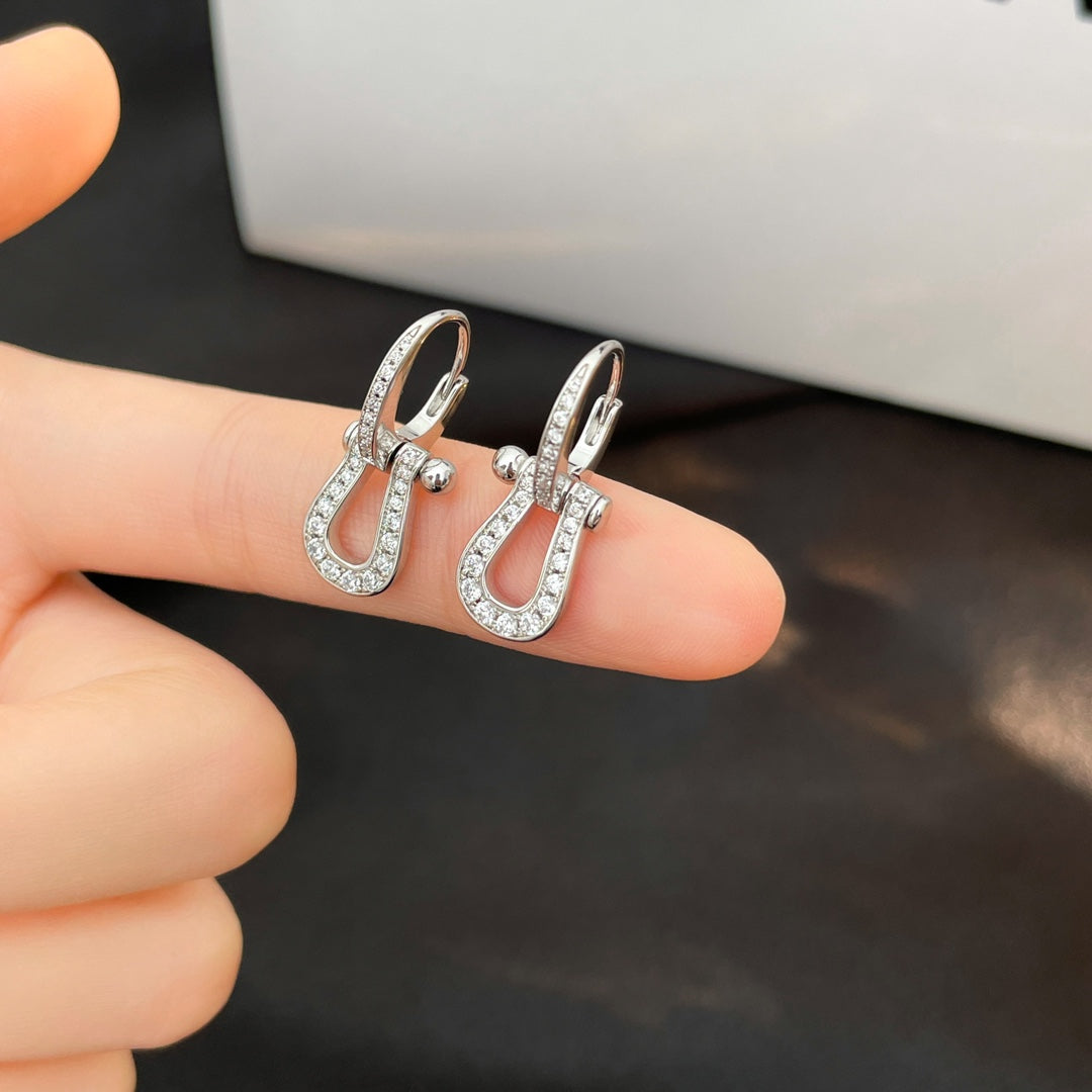 [CharmAmor]FORCE 10 FULL DIAMOND DROP EARRINGS MEDIUM MODEL