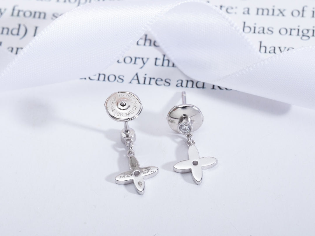 [CharmAmor]VIDYLLE SILVER DIAMOND MINI DROP EARRINGS