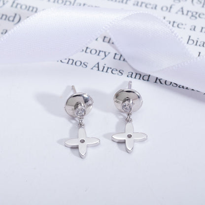 [CharmAmor]VIDYLLE SILVER DIAMOND MINI DROP EARRINGS