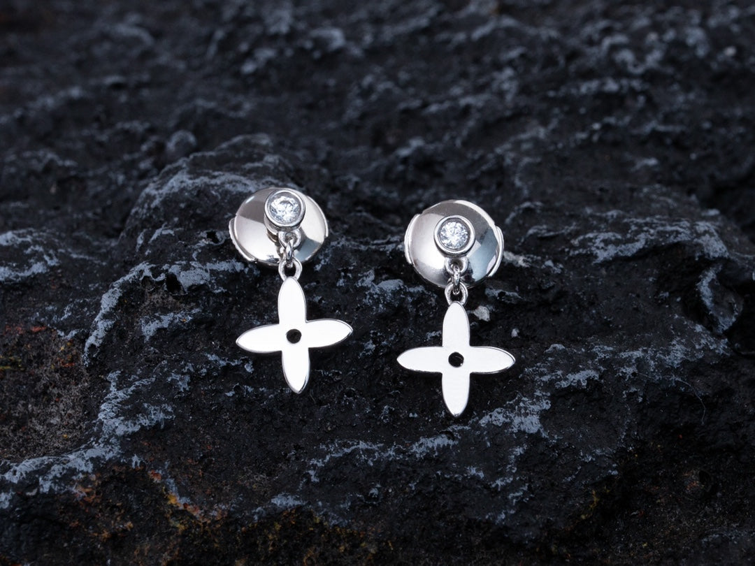 [CharmAmor]VIDYLLE SILVER DIAMOND MINI DROP EARRINGS