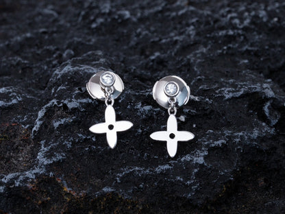 [CharmAmor]VIDYLLE SILVER DIAMOND MINI DROP EARRINGS