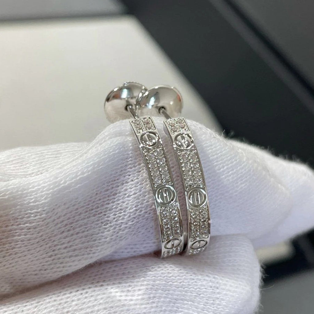 [CharmAmor]LOVE EARRINGS 3.6MM DIAMOND PAVED
