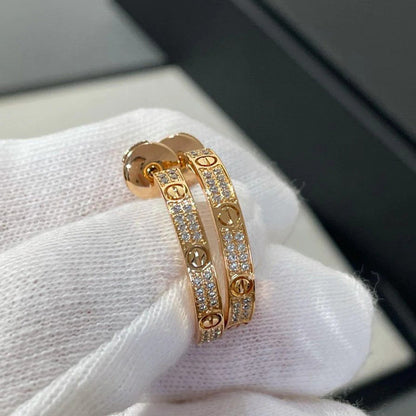 [CharmAmor]LOVE EARRINGS 3.6MM DIAMOND PAVED