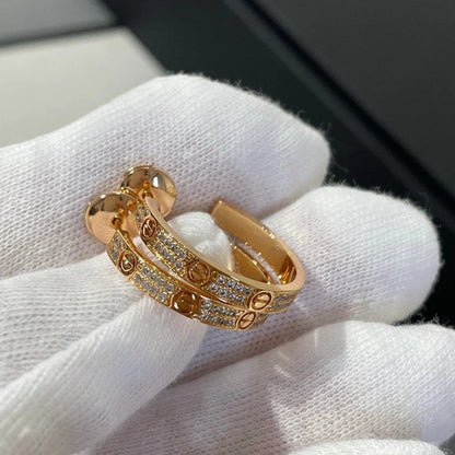 [CharmAmor]LOVE EARRINGS 3.6MM DIAMOND PAVED