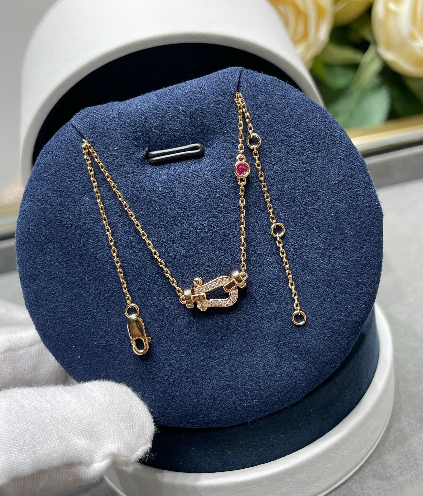 [CharmAmor]FORCE 10 DIAMOND PINK GOLD NECKLACE