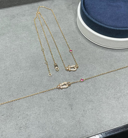 [CharmAmor]FORCE 10 DIAMOND PINK GOLD NECKLACE