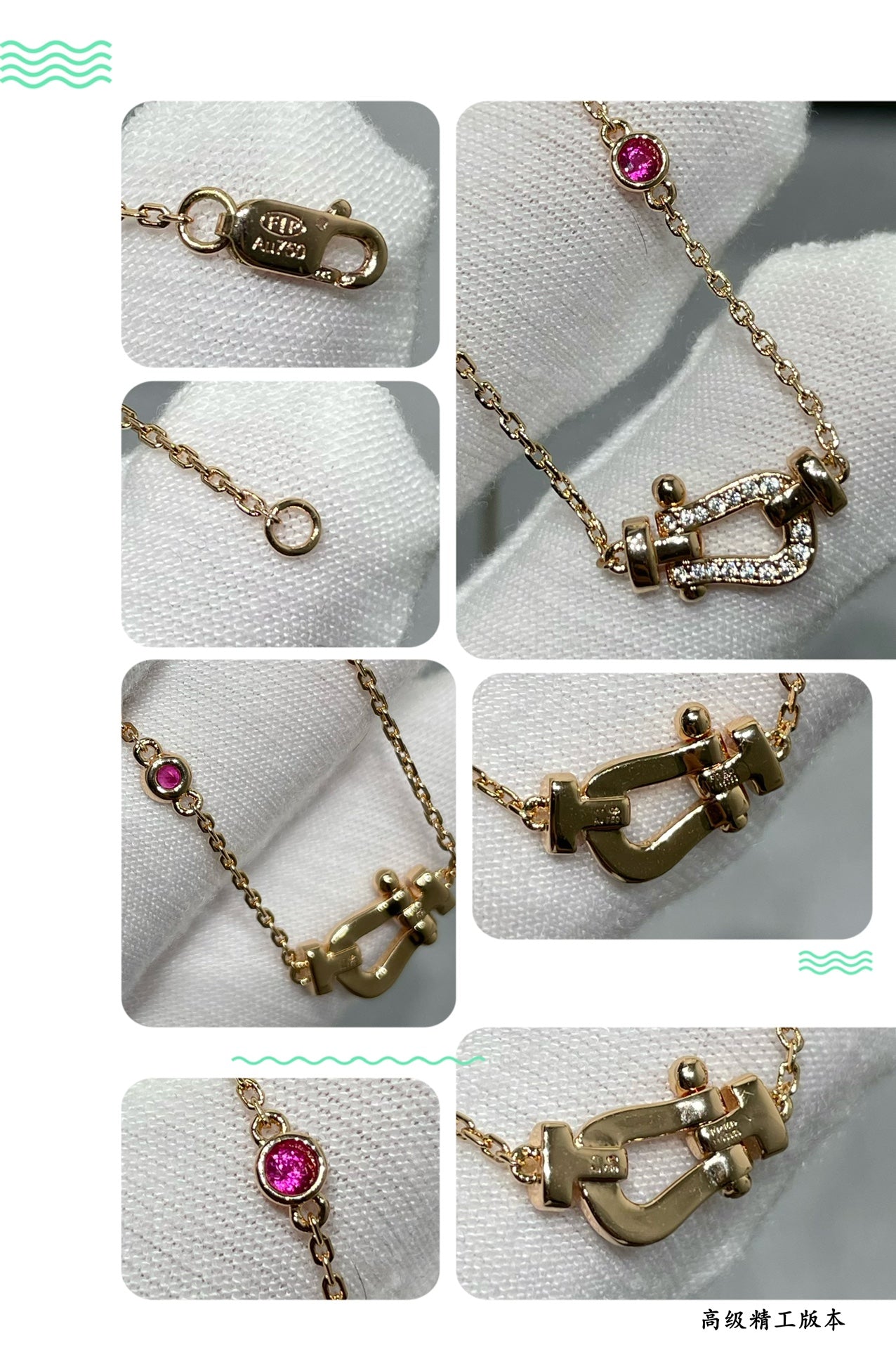 [CharmAmor]FORCE 10 DIAMOND PINK GOLD NECKLACE