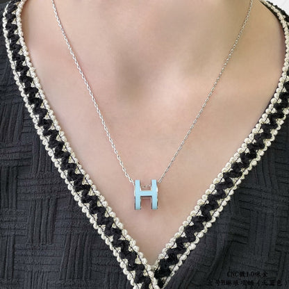 [CharmAmor]POP H SKY BLUE NECKLACE
