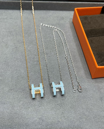 [CharmAmor]POP H SKY BLUE NECKLACE
