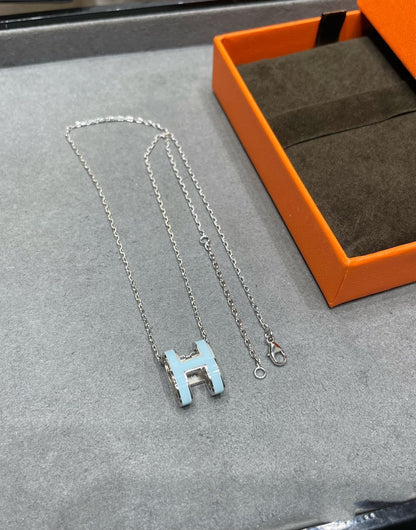 [CharmAmor]POP H SKY BLUE NECKLACE