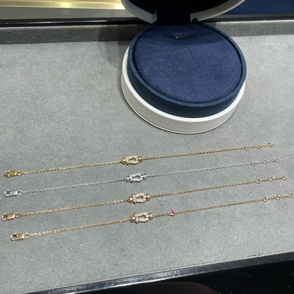 [CharmAmor]FORCE 10 DIAMOND CHAIN LINK PINK GOLD BRACELET