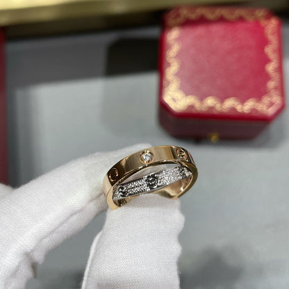 [CharmAmor]LOVE PINK GOLD SILVER DIAMOND DOUBLE RING
