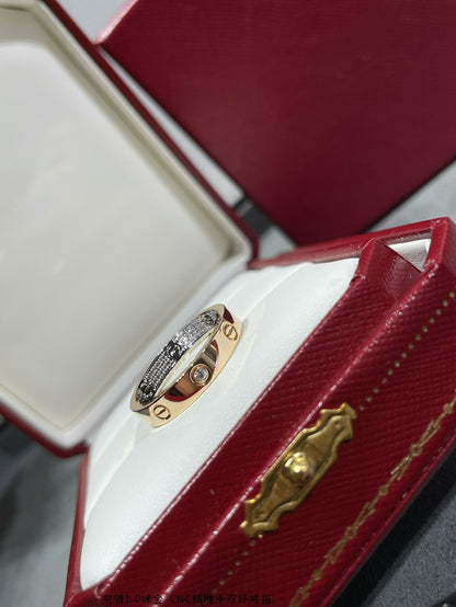 [CharmAmor]LOVE PINK GOLD SILVER DIAMOND DOUBLE RING
