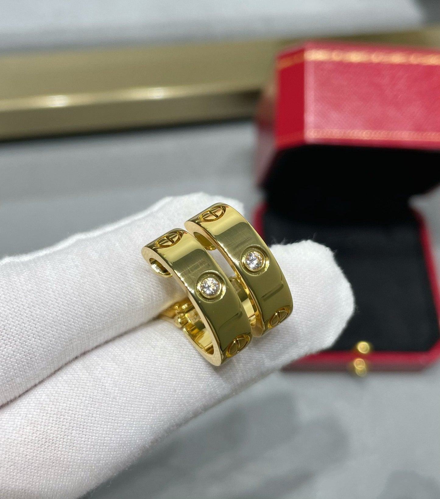 [CharmAmor]LOVE 5.5MM 1 DIAMOND EARRINGS