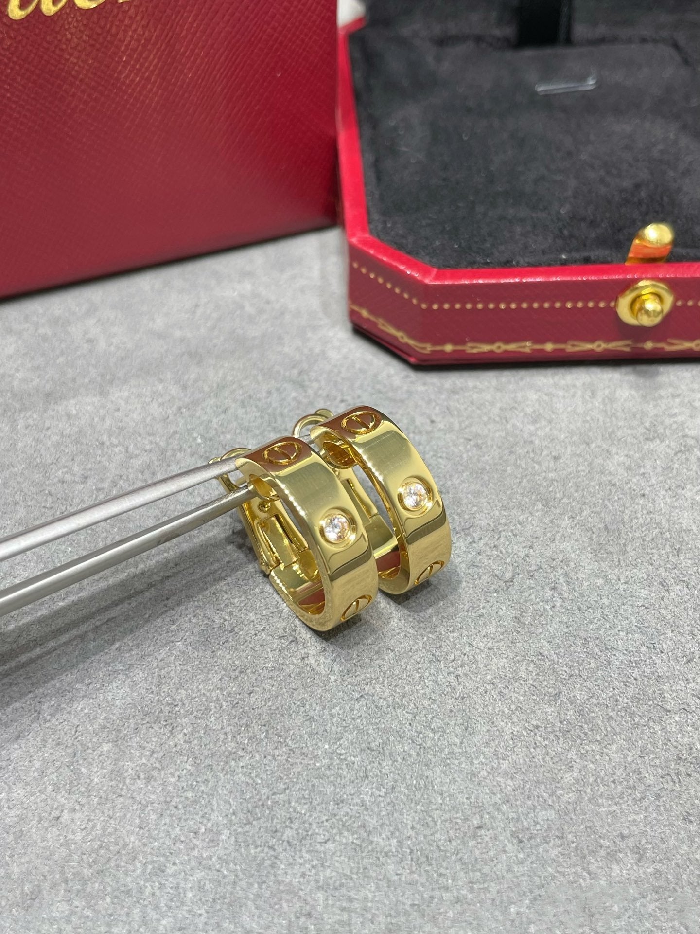 [CharmAmor]LOVE 5.5MM 1 DIAMOND EARRINGS