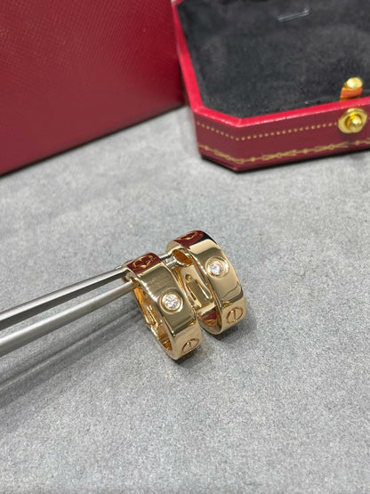 [CharmAmor]LOVE 5.5MM 1 DIAMOND EARRINGS