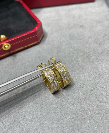 [CharmAmor]LOVE 5.5MM DIAMOND PAVED EARRINGS