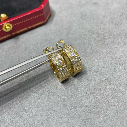 [CharmAmor]LOVE 5.5MM DIAMOND PAVED EARRINGS