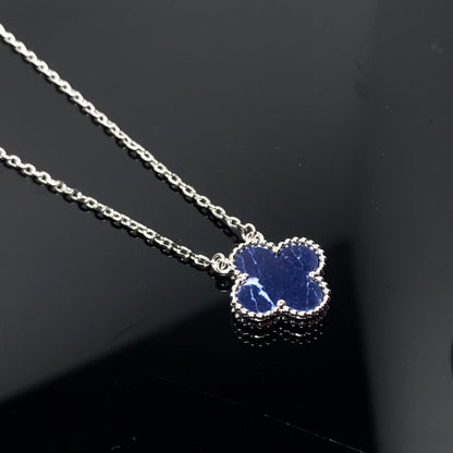 [CharmAmor]CLOVER PIETERSITE SILVER LONG NECKLACE