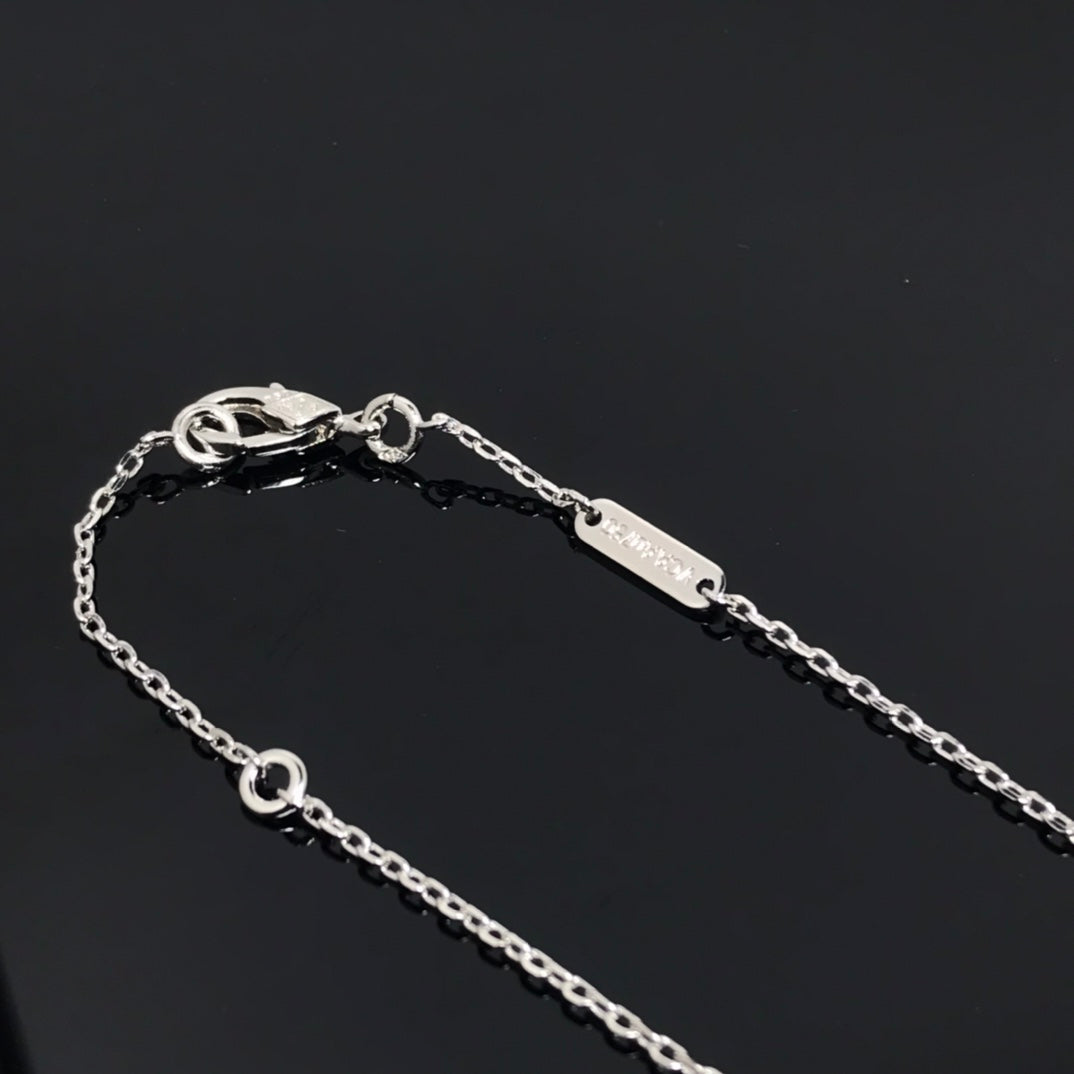 [CharmAmor]CLOVER PIETERSITE SILVER LONG NECKLACE