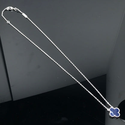 [CharmAmor]CLOVER PIETERSITE SILVER LONG NECKLACE