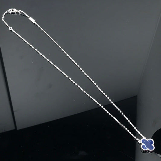 [CharmAmor]CLOVER PIETERSITE SILVER LONG NECKLACE