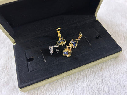 [CharmAmor]CLOVER PIETERSITE MEDIUM STUD EARRINGS