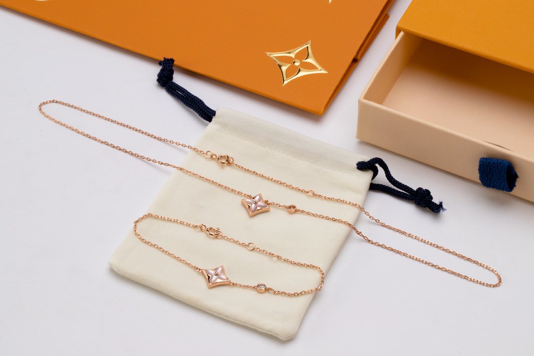 [CharmAmor]STAR PINK MOP 1 DIAMOND PINK GOLD NECKLACE