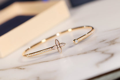 [CharmAmor]IDYLLE GOLD OPEN BRACELET DIAMOND PAVED