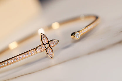 [CharmAmor]IDYLLE GOLD OPEN BRACELET DIAMOND PAVED