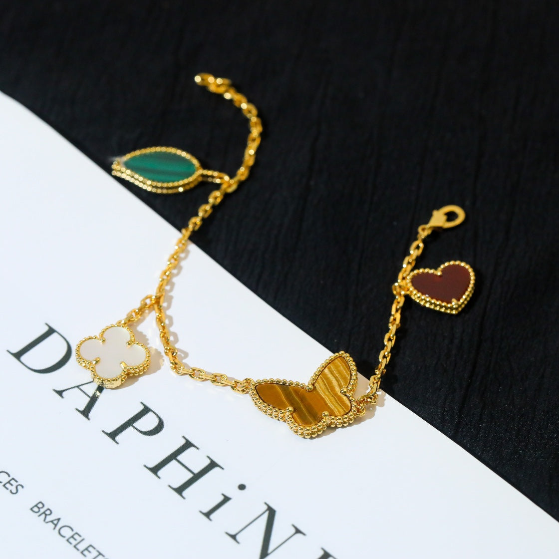 [CharmAmor]LUCKY SPRING 5 MOTIF GOLD BRACELET