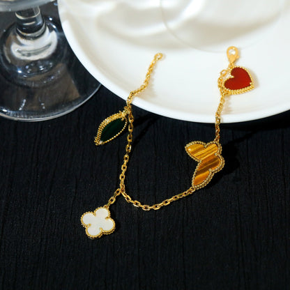 [CharmAmor]LUCKY SPRING 5 MOTIF GOLD BRACELET