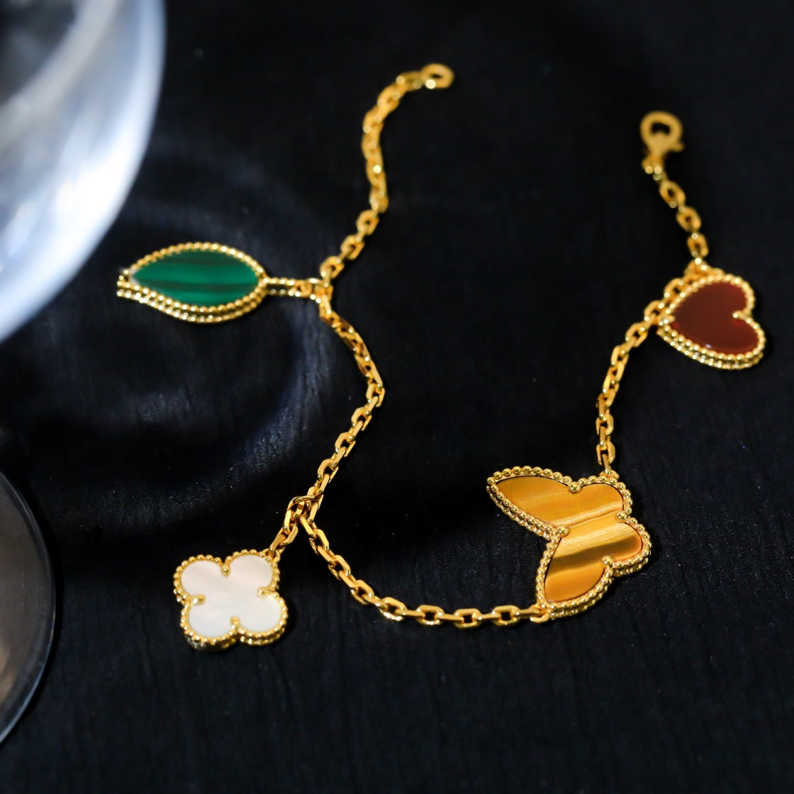 [CharmAmor]LUCKY SPRING 5 MOTIF GOLD BRACELET