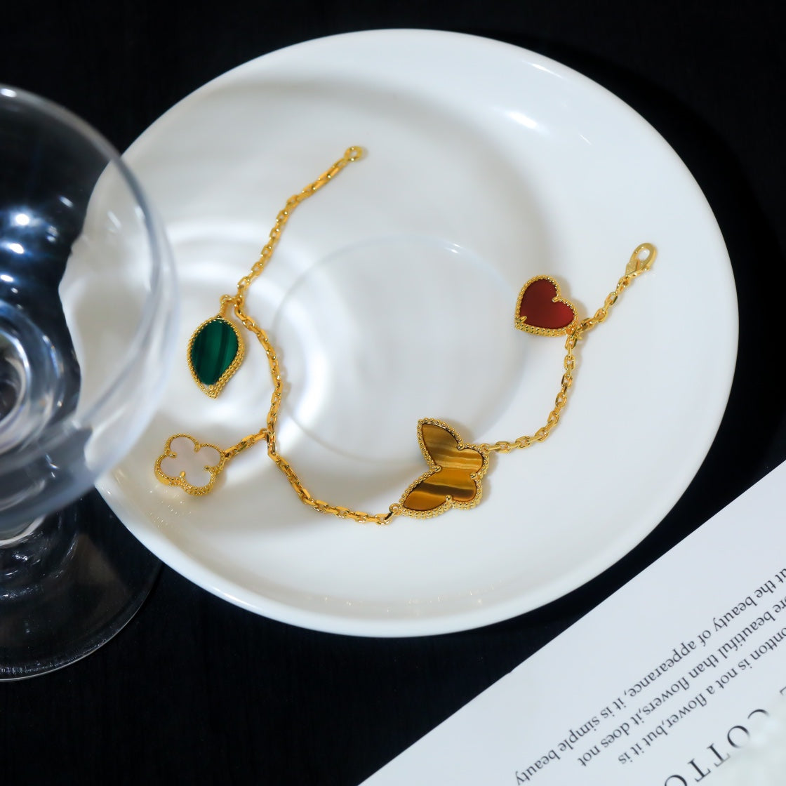 [CharmAmor]LUCKY SPRING 5 MOTIF GOLD BRACELET