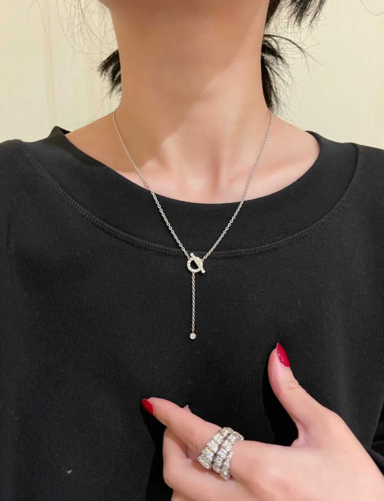 [CharmAmor]FINESSE SILVER DIAMOND NECKLACE