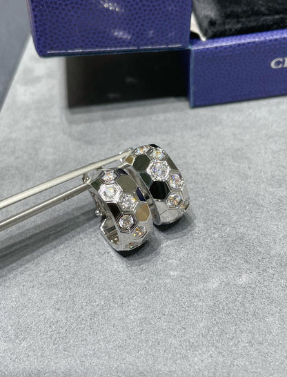 [CharmAmor]BEE LOVE DIAMOND HOOP EARRINGS