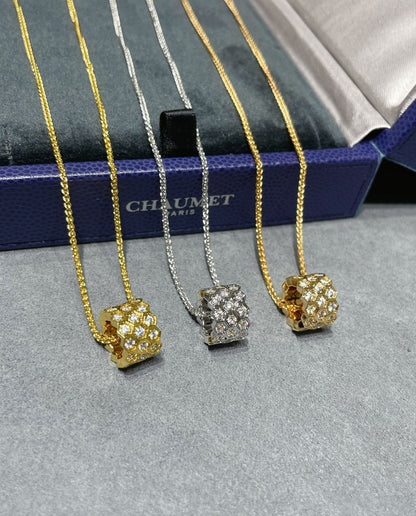 [CharmAmor]BEE LOVE DIAMOND PAVED 3 ROW NECKLACE