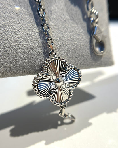 [CharmAmor]CLOVER 5 MOTIF SILVER DIAMOND BRACELET