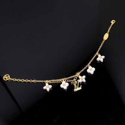 [CharmAmor]LOGO 6 MOTIF STAR AND SUN GOLD BRACELET