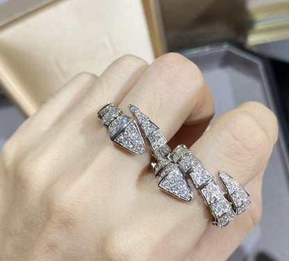 [CharmAmor]SERPENTI LARGE RING SILVER DIAMOND PAVED