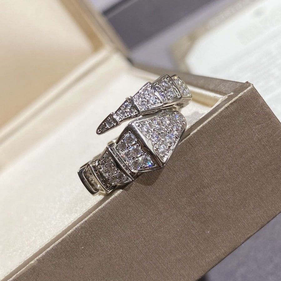 [CharmAmor]SERPENTI LARGE RING SILVER DIAMOND PAVED