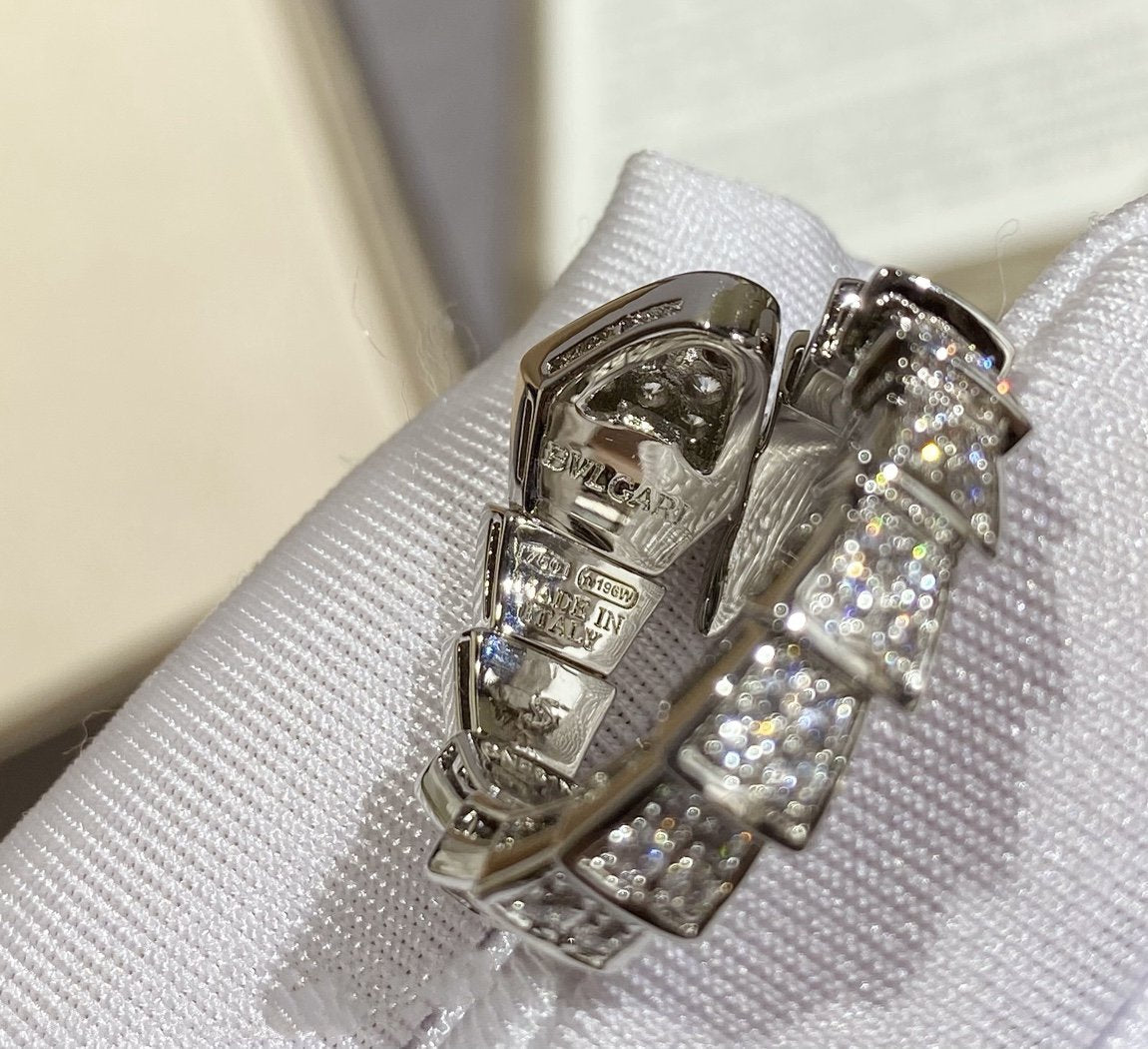 [CharmAmor]SERPENTI LARGE RING SILVER DIAMOND PAVED