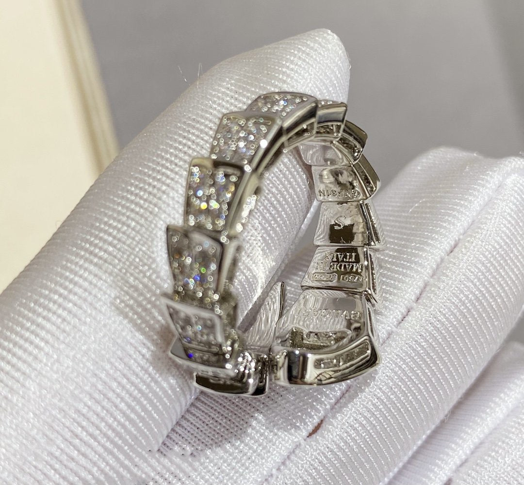 [CharmAmor]SERPENTI LARGE RING SILVER DIAMOND PAVED