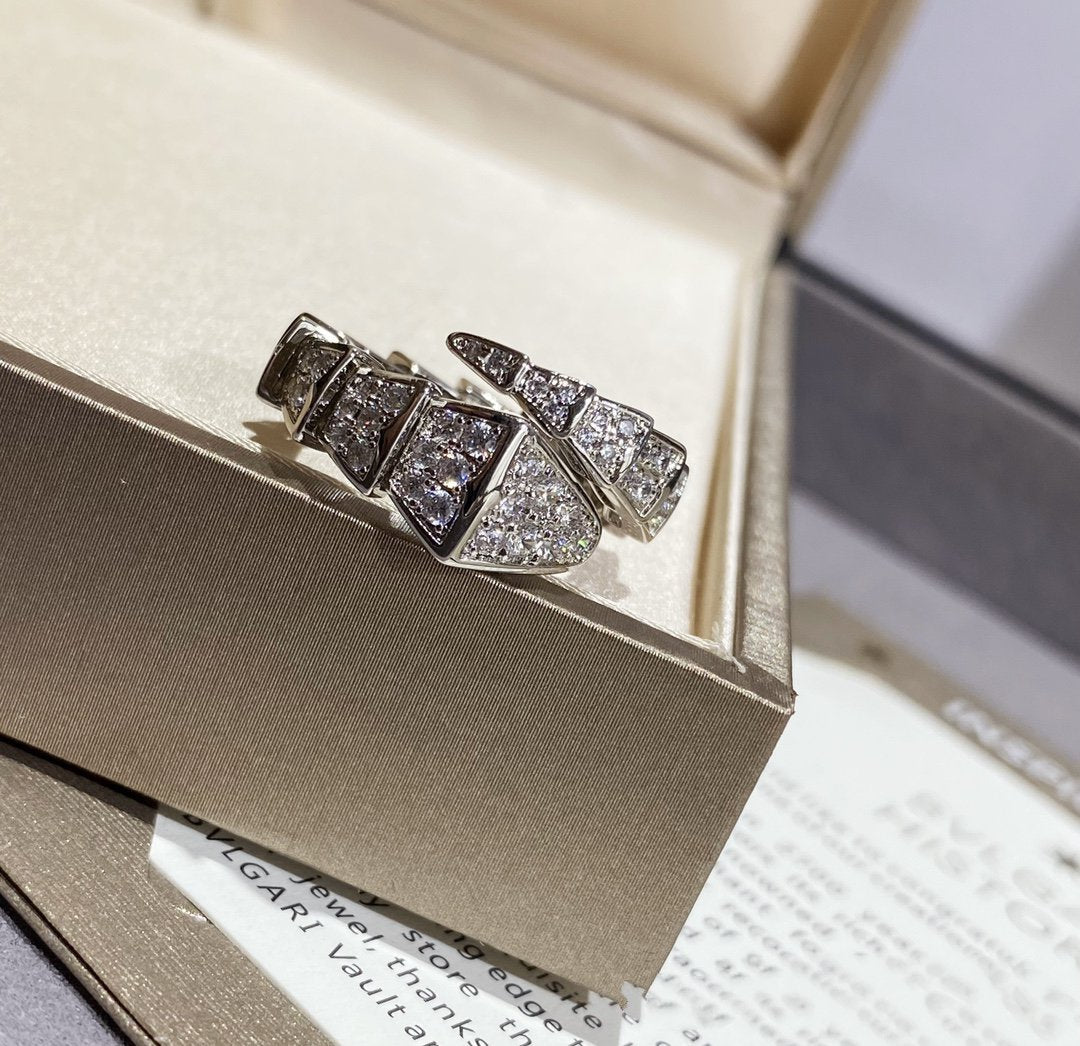 [CharmAmor]SERPENTI LARGE RING SILVER DIAMOND PAVED