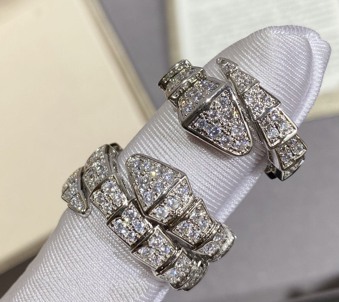 [CharmAmor]SERPENTI LARGE RING SILVER DIAMOND PAVED