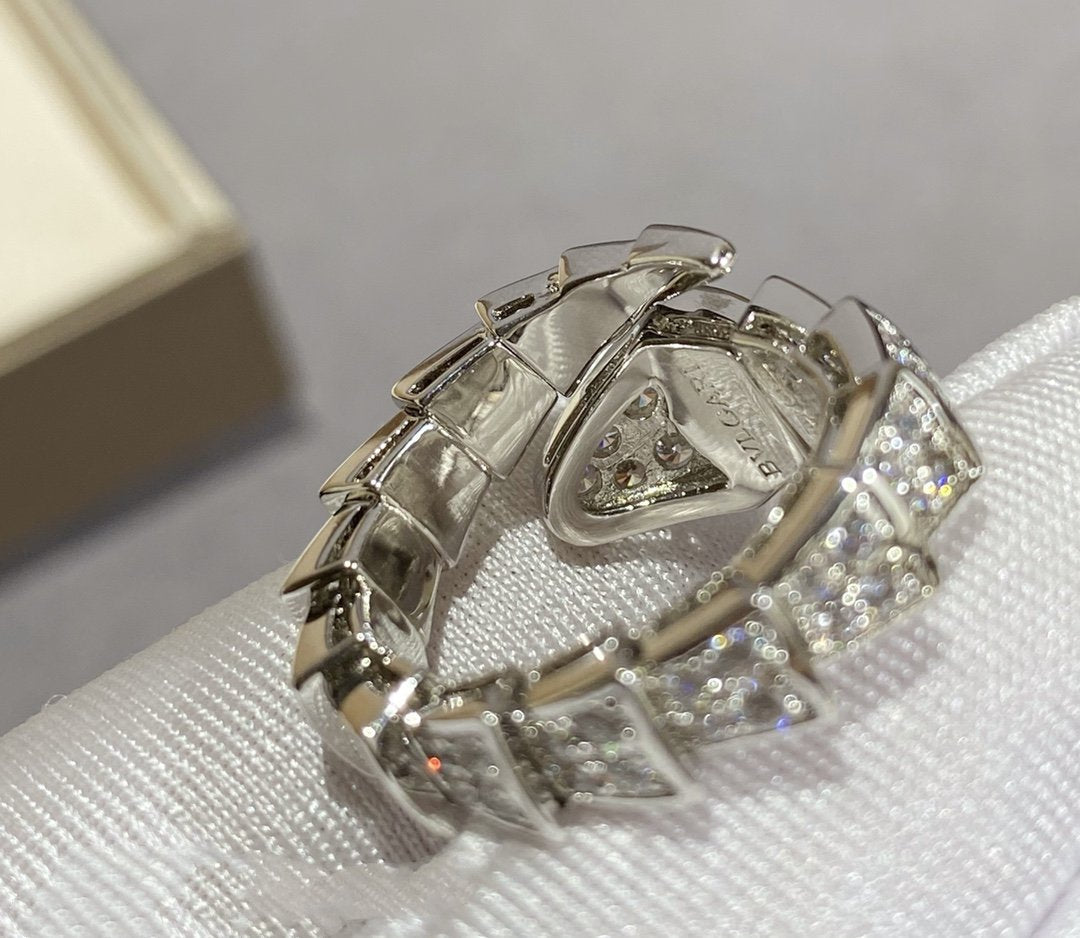 [CharmAmor]SERPENTI LARGE RING SILVER DIAMOND PAVED