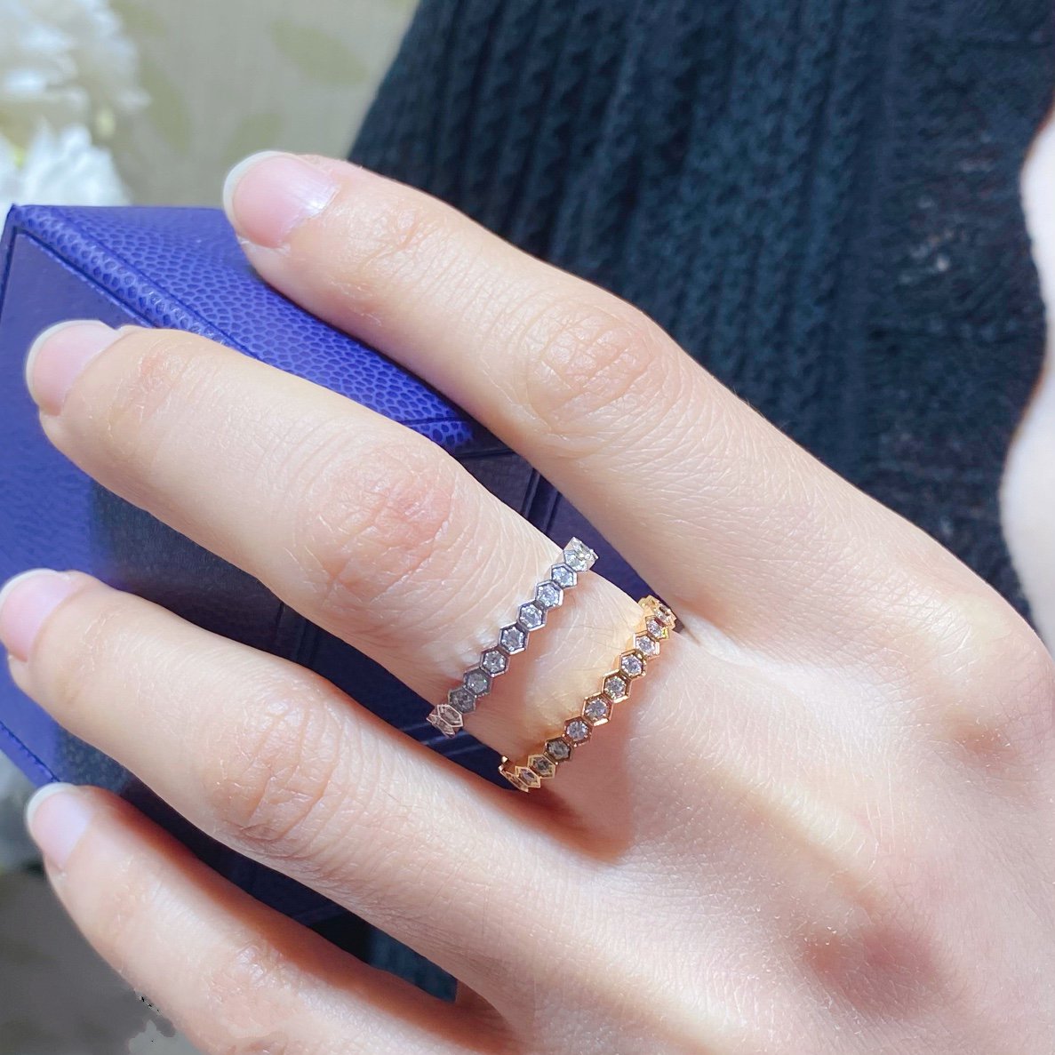 [CharmAmor]BEE LOVE DIAMOND PAVED SMALL RING