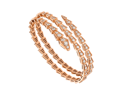 [CharmAmor]SERPENTI BRACELET PINK GOLD DIAMOND DOUBLE ROW