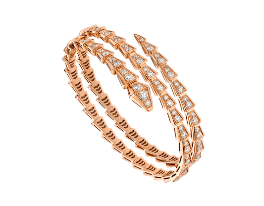 [CharmAmor]SERPENTI BRACELET PINK GOLD DIAMOND DOUBLE ROW