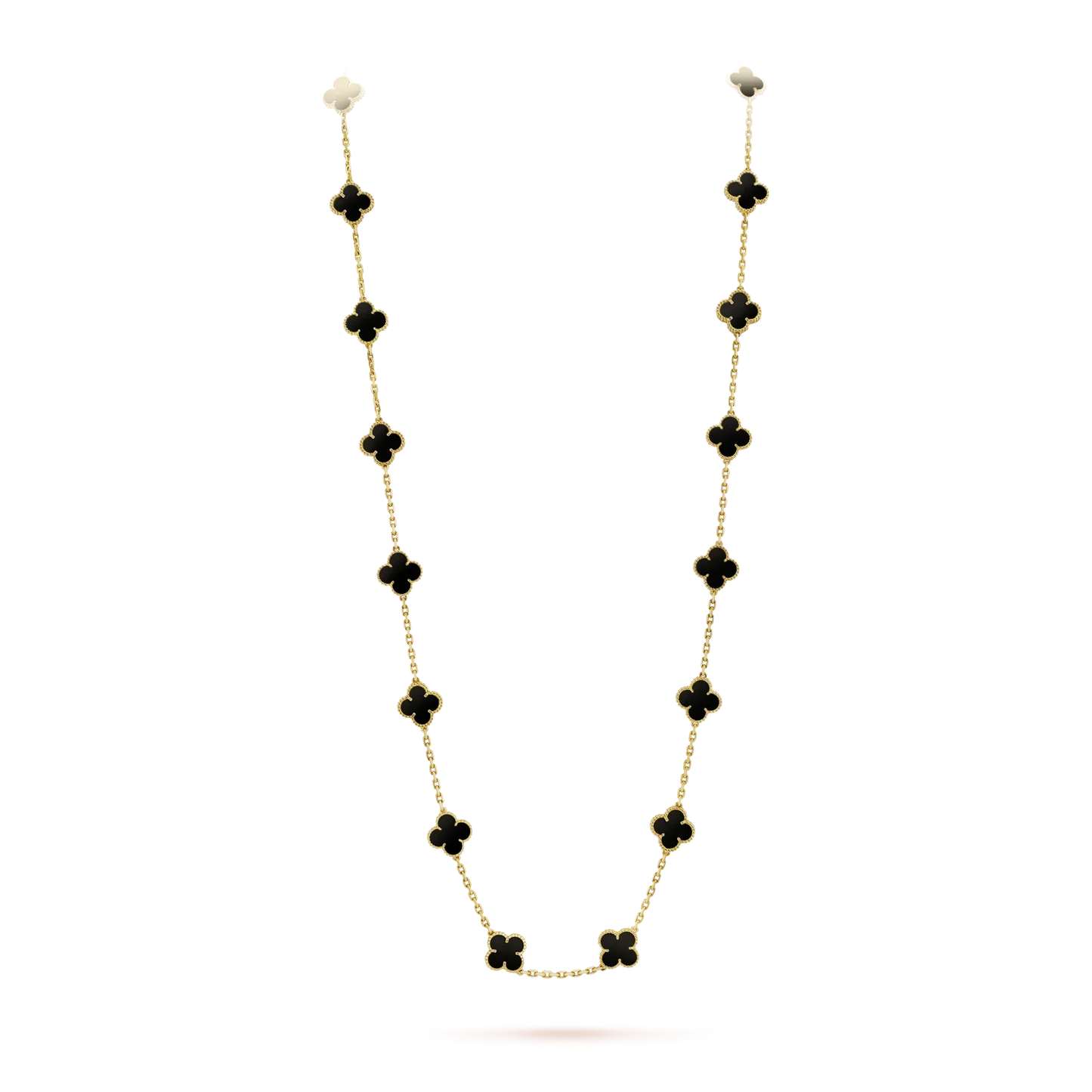 [CharmAmor]CLOVER 20 MOTIFS ONYX NECKLACE